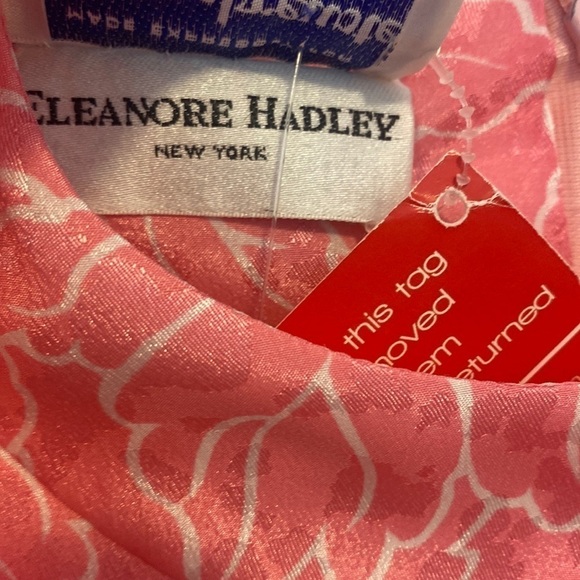 Vintage 50 60s ELEANORE HADLEY pink/white Floral Puff Sleeve Hippie Dress LG - Picture 2 of 9